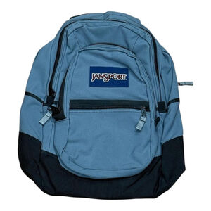 JanSport Grey 18in Backpack Bag School Travel Daypack Padded Straps Mens Gear